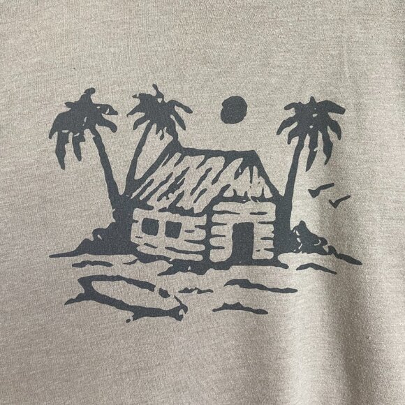 WOHVEN Men's (XXL) 2 Neutral Color T Shirts with Palm Trees - Picture 5 of 6